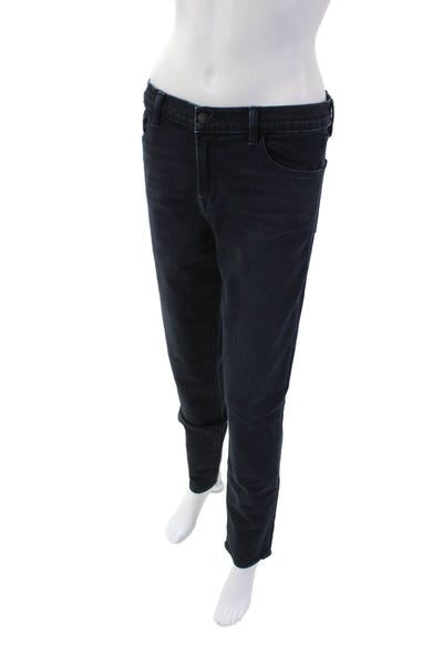 J Brand Womens Cotton Zippered Mid-Rise Dark Wash Slim Jeans Blue Size 28
