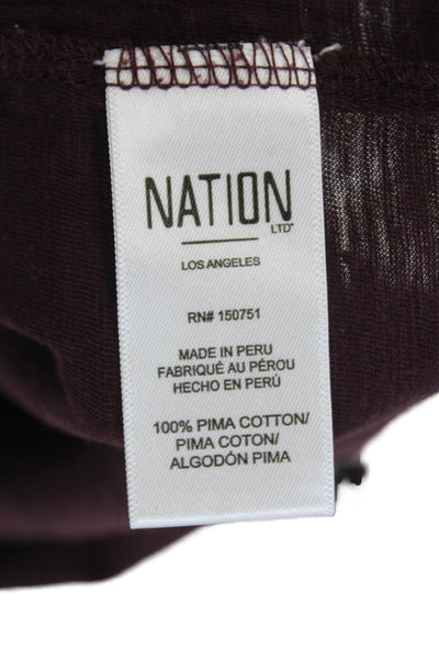 Nation LTD Womens Spotted Print Short Sleeve Basic T-Shirt Red Size M