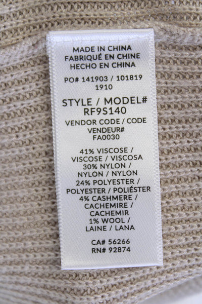 Splendid Womens Long Sleeve Pullover Knit Crew Neck Sweater Beige Size XL
