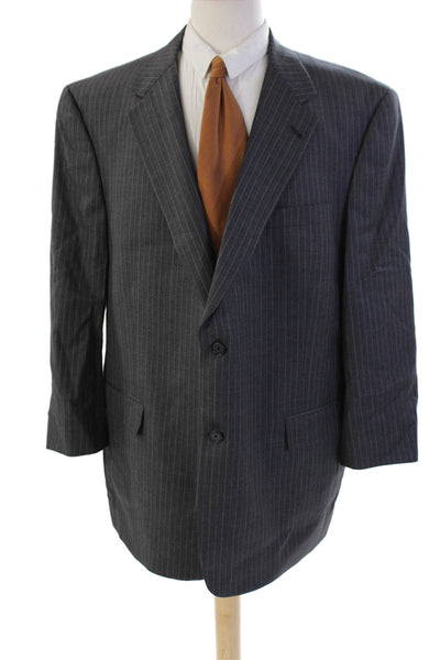 Hart Schaffner Marx Men's Lined Long Sleeves Two Button Jacket Striped Size 42