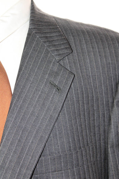 Hart Schaffner Marx Men's Lined Long Sleeves Two Button Jacket Striped Size 42