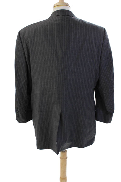 Hart Schaffner Marx Men's Lined Long Sleeves Two Button Jacket Striped Size 42