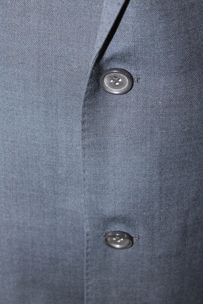 Mantoni Men's Collared Long Sleeves Lined Two Button Jacket Navy Blue Size 46