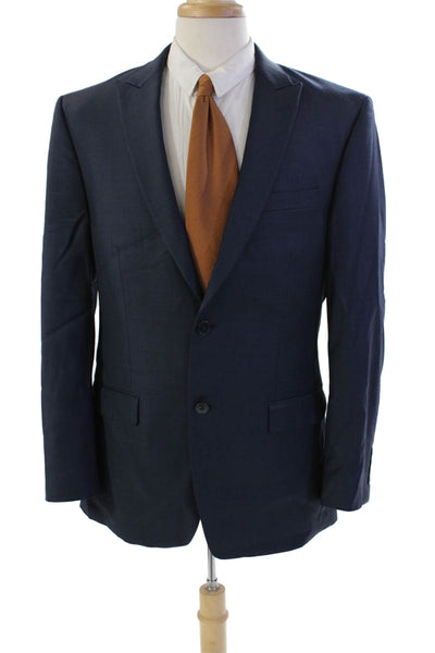 Calvin Klein Men's Long Sleeves Lined Two Button Basic Jacket Navy Blue Size 40