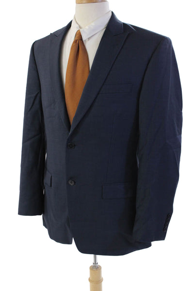 Calvin Klein Men's Long Sleeves Lined Two Button Basic Jacket Navy Blue Size 40