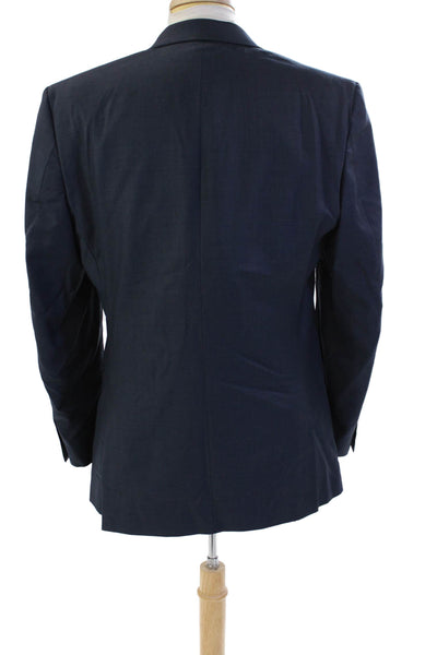 Calvin Klein Men's Long Sleeves Lined Two Button Basic Jacket Navy Blue Size 40