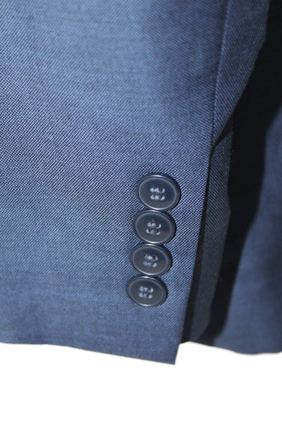 Calvin Klein Men's Long Sleeves Lined Two Button Basic Jacket Navy Blue Size 40