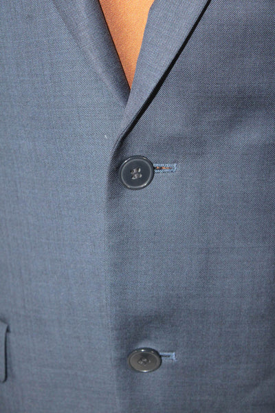 Calvin Klein Men's Long Sleeves Lined Two Button Basic Jacket Navy Blue Size 40