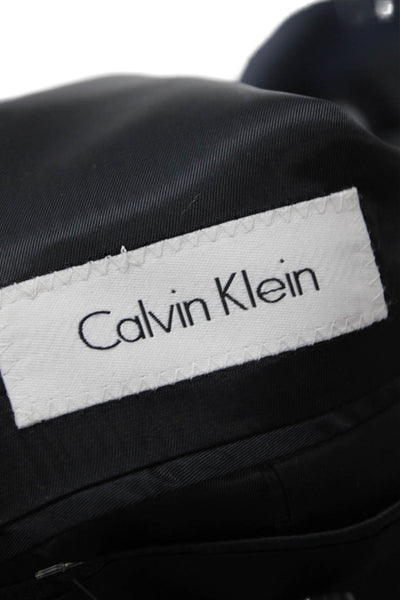 Calvin Klein Men's Long Sleeves Lined Two Button Basic Jacket Navy Blue Size 40