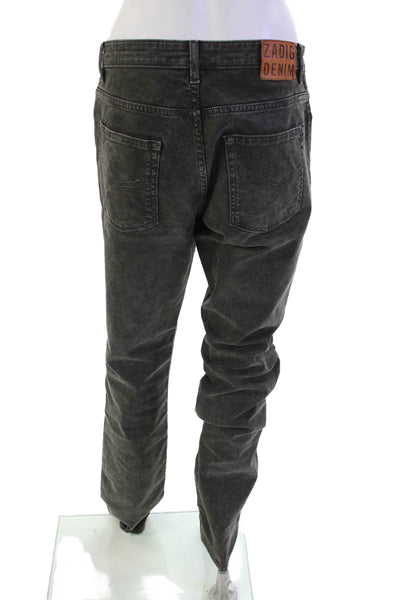 Zadig & Voltaire Womens Cotton Mid Rise Five Pocket Slim Fit Jeans Gray Size 32