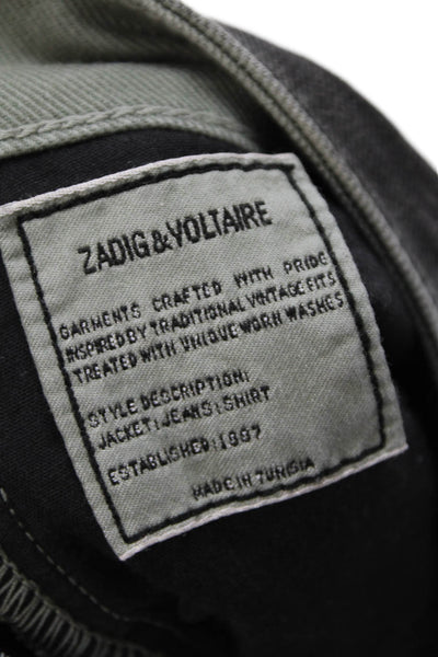 Zadig & Voltaire Womens Cotton Mid Rise Five Pocket Slim Fit Jeans Gray Size 32