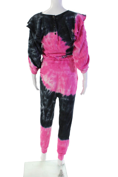 Something Navy Women's Long Sleeves Round Neck Tie Dye Jumpsuit Size XXS