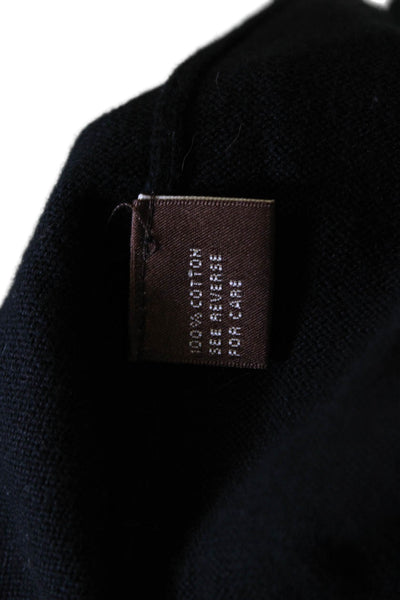 525 America Womens Cotton Ruffle Trim Two Button Cardigan Black Size S