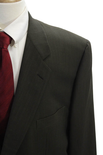 Corneliani Mens Two Button Wide Lapel Blazer Jacket Gray Wool Size 58 Regular