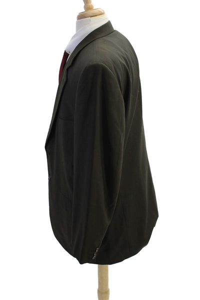 Corneliani Mens Two Button Wide Lapel Blazer Jacket Gray Wool Size 58 Regular