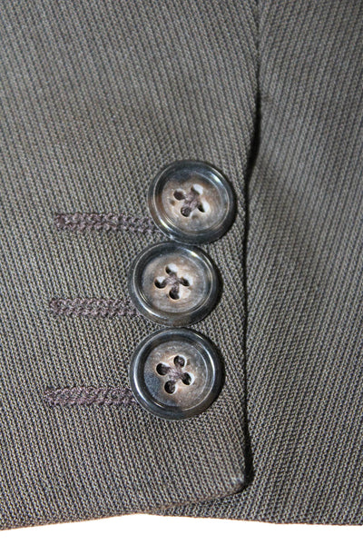 Corneliani Mens Two Button Wide Lapel Blazer Jacket Gray Wool Size 58 Regular
