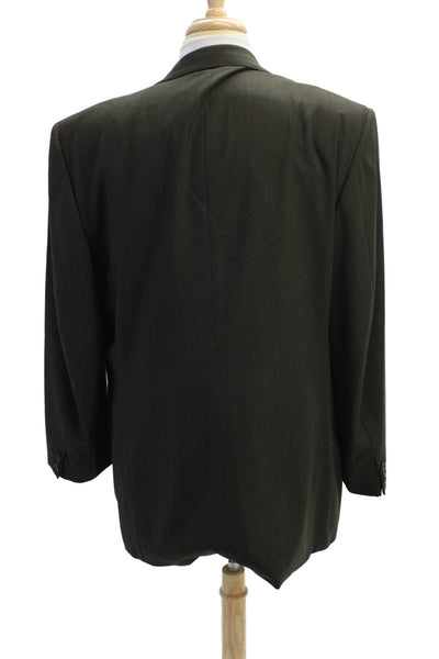 Corneliani Mens Two Button Wide Lapel Blazer Jacket Gray Wool Size 58 Regular