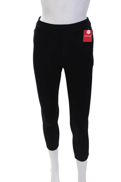 Spanx Womens Stretch Mid-Rise Pull-On Jeggings Solid Black Size PXS