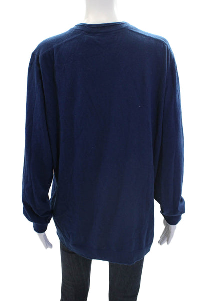Ted Baker London Womens Cotton Crew Neck Long Sleeve Knit Sweater Blue Size 6