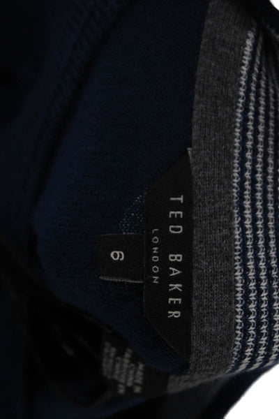 Ted Baker London Womens Cotton Crew Neck Long Sleeve Knit Sweater Blue Size 6