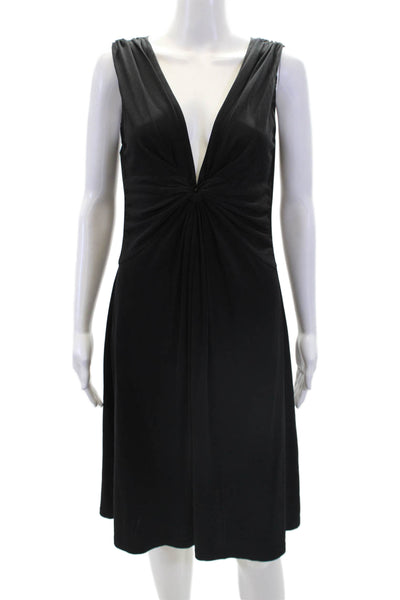 Velvet Womens Cotton Blend Sweetheart Neck Sleeveless Flare Dress Black Size L