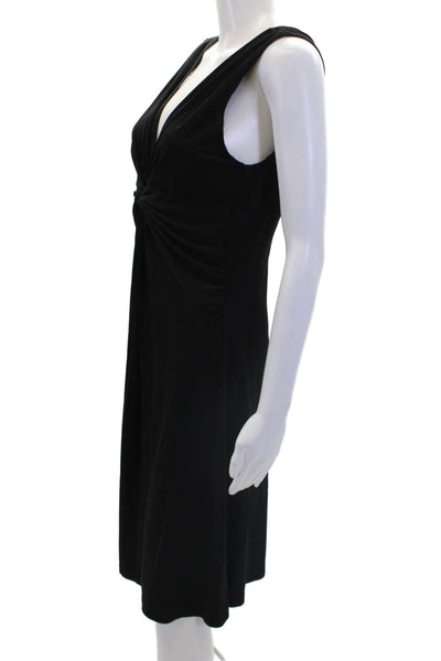 Velvet Womens Cotton Blend Sweetheart Neck Sleeveless Flare Dress Black Size L