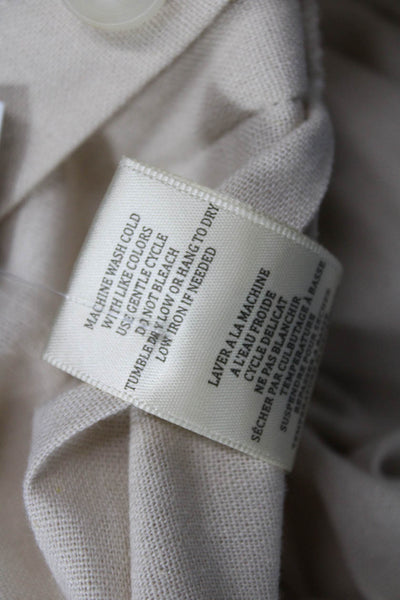 BLANKNYC Womens Linen Pleated Front Belted Jumpsuit Beige Size Extra Small