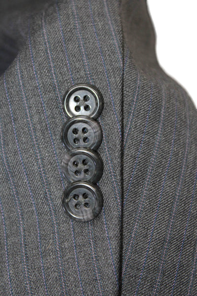 Hart Schaffner Marx Mens Pinstriped Blazer Jacket Gray Wool Size 50 Long