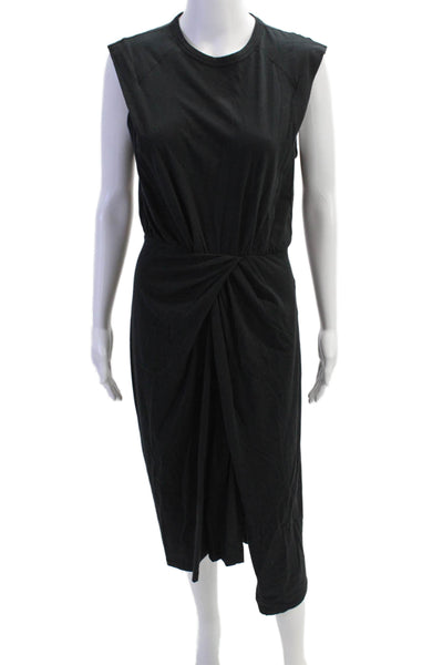 10 Crosby Derek Lam Womens Twist Knot A Line Maxi Dress Black Size Small