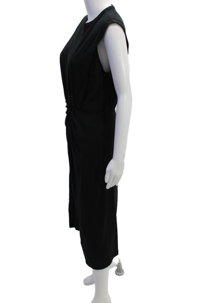 10 Crosby Derek Lam Womens Twist Knot A Line Maxi Dress Black Size Small