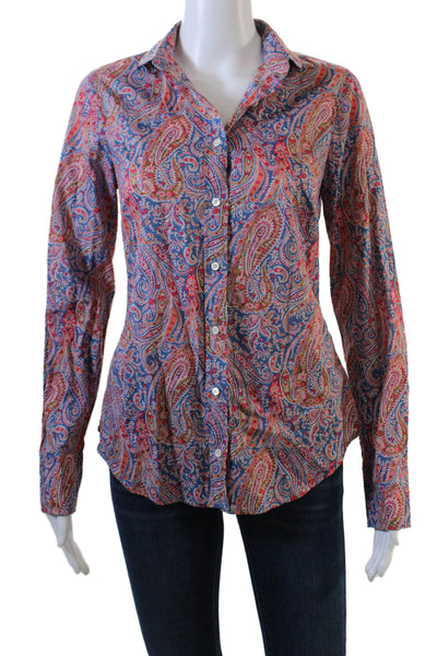 Liberty Art Fabrics For J Crew Womens Cotton Paisley Print Blouse Red Size 2