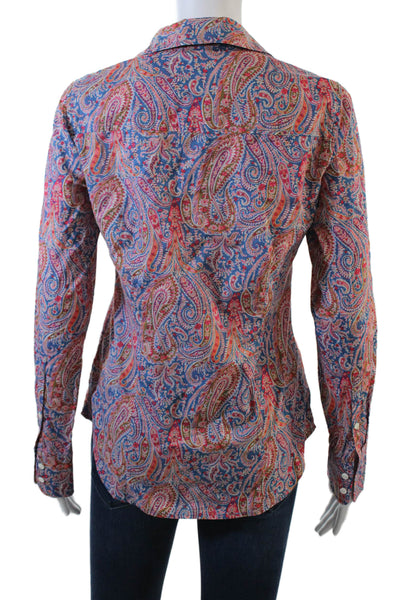 Liberty Art Fabrics For J Crew Womens Cotton Paisley Print Blouse Red Size 2