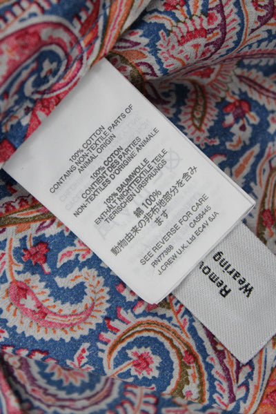 Liberty Art Fabrics For J Crew Womens Cotton Paisley Print Blouse Red Size 2