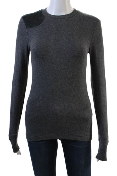 Polo Ralph Lauren Women's Round Neck Long Sleeves Fitted T-Shirt Gray Size S