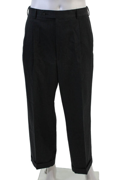 Brooks Brothers Men's Pleated Front Straight Leg Dress Pants Gray Size 36