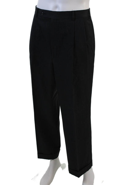 Brooks Brothers Men's Pleated Front Straight Leg Dress Pants Gray Size 36