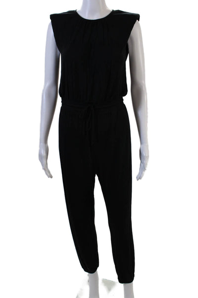 Z Supply Womens Sleeveless Drawstring Waist Jumpsuit Black Size S