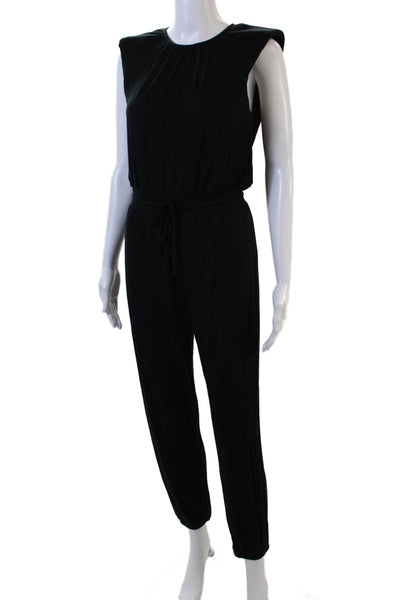 Z Supply Womens Sleeveless Drawstring Waist Jumpsuit Black Size S