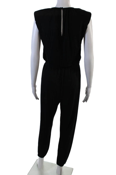 Z Supply Womens Sleeveless Drawstring Waist Jumpsuit Black Size S