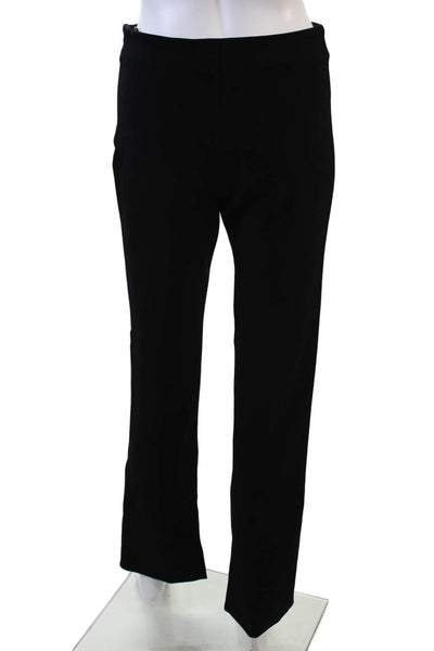 Zara Womens High Rise Pull On Ankle Slit Straight Leg Trousers Black Size XS