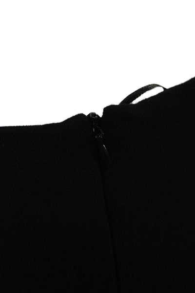Zara Womens High Rise Pull On Ankle Slit Straight Leg Trousers Black Size XS