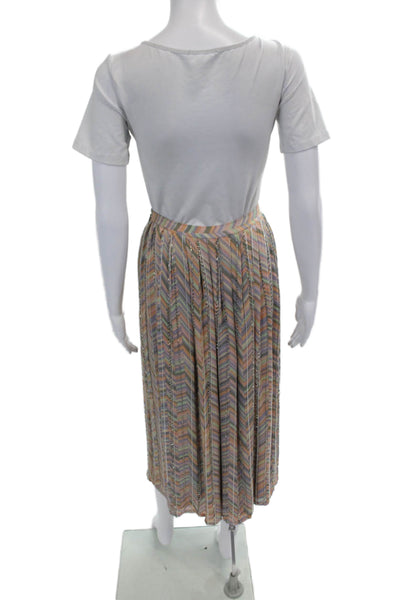 Parker Women's Hook Closure Lined Beaded Fare Multicolor Midi Skirt Size M