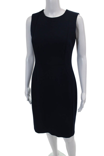 Calvin Klein Womens Sleeveless Zippered Knee Length Pencil Dress Blue Size 4