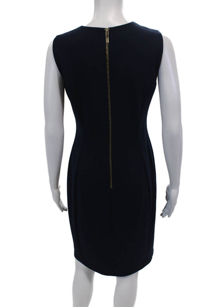 Calvin Klein Womens Sleeveless Zippered Knee Length Pencil Dress Blue Size 4