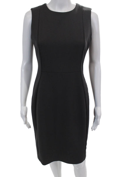 Calvin Klein Womens Sleeveless Zippered Pencil Knee Length Dress Gray Size 4