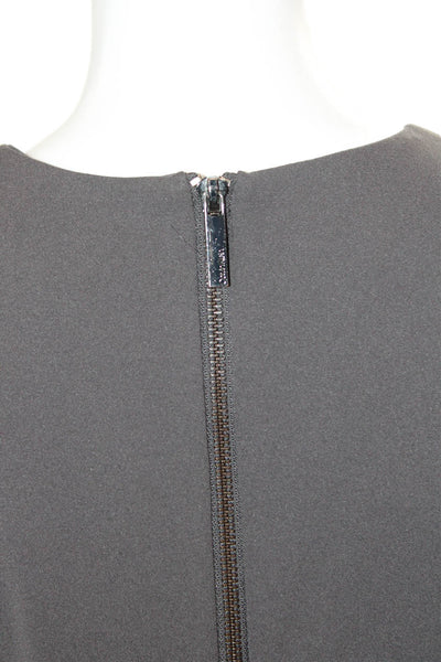Calvin Klein Womens Sleeveless Zippered Pencil Knee Length Dress Gray Size 4