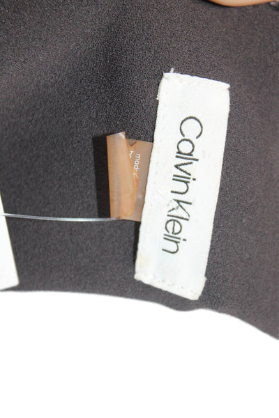 Calvin Klein Womens Sleeveless Zippered Pencil Knee Length Dress Gray Size 4