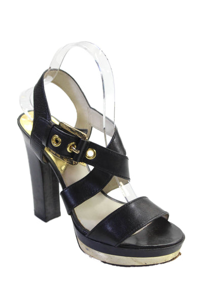 Michael Michael Kors Womens Ankle Strap Platform Ultra High Heels Black Size 7