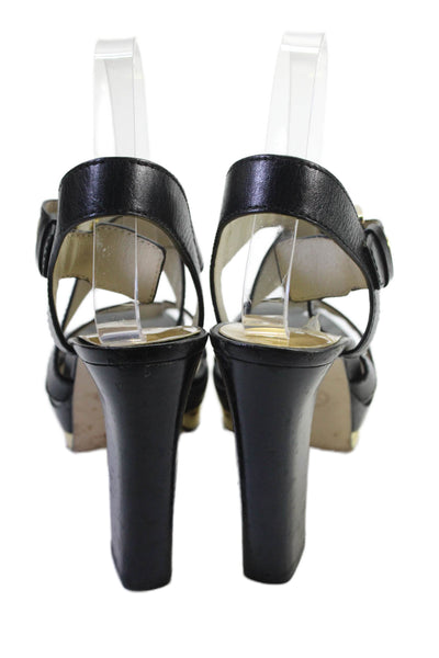 Michael Michael Kors Womens Ankle Strap Platform Ultra High Heels Black Size 7