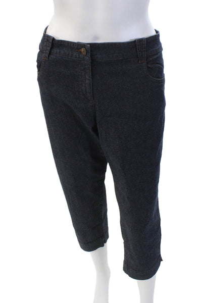 Eileen Fisher Women's Button Five Pocket Dark Wash Ankle Denim Pants Size PL